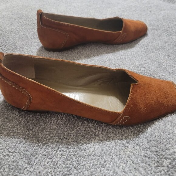 Tiziana Brown Suede Ballet Flats 36 US (6) Business Casual‎ Slip-on - Picture 8 of 9